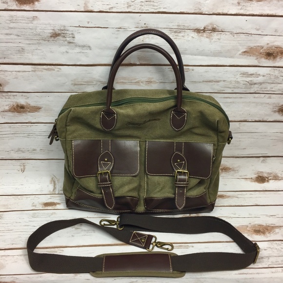 Tommy Bahama Handbags - Vintage Tommy Bahama Canvas/Leather Messenger Bag